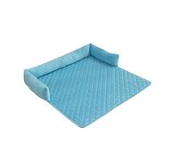 Zymoplas Tapis en Peluche d'hiver pour Animaux de Compagnie Salon Chambre canapé Coussin de canapé Petit Animal Moyen Repos Dormir lit Chaud Fournitures pour Animaux Compagnie, Bleu, 90x90cm