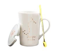 Zymoplas Tasse à café multifonctionnelle pour boissons chaudes froides, Constellations en céramique, tasse en céramique, à café élégante, scorpion blanc