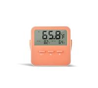 Zymoplas Thermomètre Numérique Électronique Intérieur Hygromètre Alarme Portable À Piles Température Humidité Compteur Jauge pour Bureau, Orange