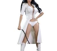 Zymoplas Vêtements de poupée 1/6 échelle Femme Figure Tenue pour 12 Figurines d'action Blanc Noir modèle Accessoires Cuir Wrap Cadeaux , Blanche