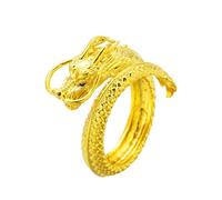 Zymoplas Vintage Dragon anneau doigts anneaux réglage bijoux présent à la mode Punk dame pour hommes Club mariée fiançailles, Or, Ouverture réglable