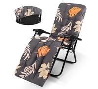 Zyncove Coussin de Chaise Longue Coussin de Chaise Longue avec Housse antidérapante et cordelette, 170x53x8cm (Feuilles d'automne)