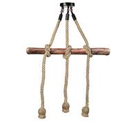 ZYNCUE 1/2/5 pcs DIY Corde de chanvre Rétro Industriel Lustre 1 m 3 têtes Suspension Luminaire Rétro Style E27 Luminaire Suspensions Luminaires Salon (Ampoule non incluse)