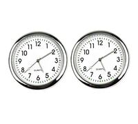 ZYNCUE 1/2 pcs Horloge portable de voiture, mini horloge lumineuse tableau de bord de voiture grille d'aération autocollante horloge horloge à quartz analogique montre blanche