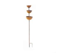 ZYNCUE Collecteur d'eau de pluie rustique d'extérieur avec disposition artistique à trois niveaux pour créer des effets visuels et auditifs apaisants sous une pluie légère