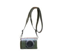 ZYNCUE Demi-étui de protection en cuir PU marron ou vert pour FUJIFILM X-E5 compact 10 x 10 x 5 cm, avec bandoulière
