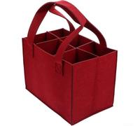ZYNCUE Élégant sac à bouteilles de vin en feutre, capacité de 6 bouteilles, conçu pour les fêtes et les voyages avec séparateurs amovibles, Voir image, 1*red