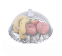 ZYNCUE Ensemble de cloches alimentaires en métal pour salle à manger en plein air, 30 x 30 x 10 cm, protection contre les mouches réutilisable avec motif en maille noire et blanche, pour camping