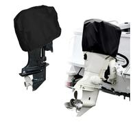 ZYNCUE Housse de moteur 210D pour bateau hors-bord robuste, tissu Oxford avec cordon de serrage, imperméable et résistant aux intempéries, moteurs 15-250 HP