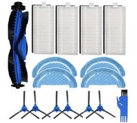 ZYNCUE Kit brosse latérale principale et chiffon pour Conga 1099 Connected/1990 Connected, brosse rouleau de rechange avec 6 brosses latérales, 4 chiffons de serpillères, 4 filtres