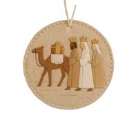 ZYNCUE Kit de décoration de Noël en feutre fait à la main avec pièces prédécoupées et fils pour loisirs créatifs, décoration religieuse de sapin de Noël (3 personnes)