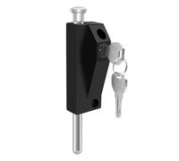 ZYNCUE Loquet de sol avec ressort de compression de sécurité, automatique pour serrure de porte avec tige solide de 12 mm, double porte en alliage d'aluminium noir