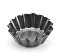 ZYNCUE Lot de 10 moules à tarte en acier carbone pour tartes aux œufs, mini gâteaux et pâtisseries - Gris, 6,5 x 6,5 x 2,1 cm, démoulage facile et passe au lave-vaisselle