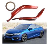 ZYNCUE Lot de 2 enjoliveurs de panneau de changement de vitesse ABS pour Honda Civic (2014-2019) - Fibre de carbone et design rouge, installation directe