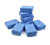 ZYNCUE Lot de 4/8 éponges applicatrices en microfibre pour lavage de voiture, bleu, 12 cm x 8 cm x 3,5 cm, compatible avec les mastics de cire et vernis