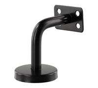 ZYNCUE Lot de 5 supports de main courante incurvés en acier inoxydable pour rampes d'escalier à montage mural, 60 x 60 mm, noir