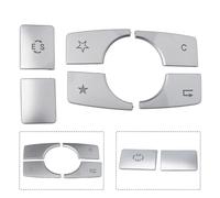 ZYNCUE Lot de 6 caches de boutons multimédia argentés pour console centrale Classe E W212 2010-2015, garniture en plastique avec ruban adhésif double face solide, installation facile à faire soi-même