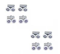 ZYNCUE Lot de 8 rouleaux de porte de douche pour remplacement supérieur et inférieur, diamètre de roue de 23 mm, glissières en ABS chromé pour portes doubles moustiquaires, fonctionnement silencieux