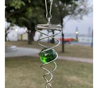 ZYNCUE Moulin à vent en spirale en acier inoxydable avec boule de cristal pour décoration de jardin, carillon à vent, décoration d'intérieur extérieure, 40 x 165 mm