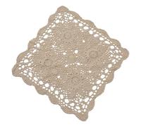 ZYNCUE Nappe carrée vintage en dentelle de coton au crochet avec motif floral creux pour table à manger, café ou restaurant, style campagnard fait à la main en blanc ou beige, 40 cm ou 60 cm