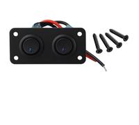 ZYNCUE Panneau d'interrupteur à bascule à 2 interrupteurs pour voiture RV pour camion 12 V avec lumière LED bleue, compatible avec véhicules marins, 72 x 40 mm