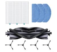ZYNCUE Pièces de rechange pour aspirateur robot BPMIO B12/B12, 1 brosse principale, 4 brosses latérales, 3 filtres HEPA, 3 serpillères