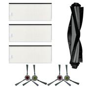 ZYNCUE Pièces de rechange pour aspirateur robot Deebot OZMO U2 et DGN22 U2 Pro, 1 brosse principale, 3 filtres, 4 brosses latérales, compatible avec Buddy Pack U2