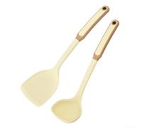 ZYNCUE Spatule et cuillère en silicone souple - Spatule 34 cm + cuillère 32,5 cm, ensemble d'ustensiles de cuisine résistants à la chaleur
