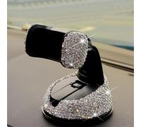ZYNCUE Support de téléphone de voiture avec ventouse et clip d'aération réglable pour tableau de bord S10/S10 Plus, design bling-bling, blanc
