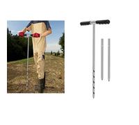 ZYNCUE Tige de sonde de sol en acier inoxydable de 81,3 à 122,9 cm pour inspection des fosses septiques et des tuyaux, outil d'échantillonnage au sol avec poignée en T avec pointe en acier massif de
