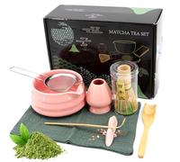 ZYNERY Lot de 8 fouets à matcha pour cérémonie avec fouet et bol, cuillère à matcha, porte-fouet pour amateur de thé japonais traditionnel
