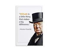 ZYNPCX Winston Churchill Poster mural imperméable pour salon, chambre à coucher, maison, bureau et préparation de cadeaux, cadeau exquis à offrir à des personnes, 20 x 30 cm, Winston Churchill