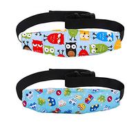 ZYNQACC 2PCS Baby Car Seat Head Support, Toddler Safety Car Seat Sleep Nap Aid Positionneur Strap Ceinture de Protection du Cou Ceinture pour Enfants et Enfants (Bleu)