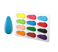 Zynqo Lot de 12 Crayons de Gouttelettes D'eau, Premiers Crayons Faciles à Tenir, Crayons à Doigts Non Toxiques Enfants pour Petits Halloween Pâques Noël Fournitures D'Art à Colorier