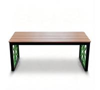 Zynqra Banc De Jardin 2-3 Places,Banc Extérieur,Tubes Carrés Galvanisés Et Lamelles en Bois Plastique, for Terrasse,Patio,pelouse,Parc,Meubles(H,150cm/59in)