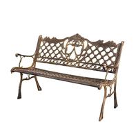 Zynqra Banc De Jardin,Banc Extérieur,Fonte,Banc Repos Vintage avec Accoudoirs & Dossier 2-3 Personnes,Banc Résistant Aux Intempéries pour Terrasse,Parc,Bronze(Bronze,A)