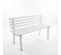 Zynqra Banc De Jardin Extérieur,Art du Fer,Jardin en Mobilier 2-3places,Dossier Décoratif Confortable,métalliquesbanquette Parc Métal,pour Porche,Cour,Parc(White,120cm/47.2in)