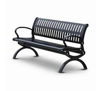 Zynqra Banc De Jardin,Surface Siège en Métal Galvanisé,3-4 Places,résistant Aux Intempéries,avec Dossier Et Accoudoirs,Meuble Terrasse,Parc,Patio,Balcon(180cm/70.8in)