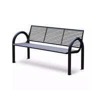 Zynqra Banc Exterieur Chaise De Dossier Loisirs Jardin Fer Forgé,avec Accoudoirs Et Dossier,Confortable 3 Places,Banc Terrasse pour Parc,Porche Avant(Black)