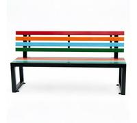 Zynqra Outsunny Banc De Jardin 2-3 Places,Banc D'extérieur,tôle Galvanisée Acier Plastique Bois,Pieds Réglables, avec Dossier,pour Parc Terrasse Et Avant(A,180cm/70.8in)
