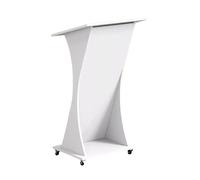 Zynqra Podium Debout Mobile,Surface D'écriture Inclinée,roulettes Lisses - Idéal pour Les Séminaires, Les Séances De Formation, Les Mariages, Les Discours(White)