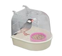 Zyntora Bain pour Oiseaux De Cage - Bassin D Eau Transparent Amovible,Mangeoire Exterieure pour Oiseaux,pour Animaux De Compagnie, Volière, Pinson, Perruches Moines, Intérieur Et Extérieur