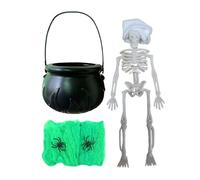 Zyntora Chaudron De Sorcière Halloween - Décoration Maison Hantée Halloween,Chaudron Facile à Installer pour Particuliers Organisateurs Événements Scolaires Maison Hantée Photobox Cheminée Rebord de