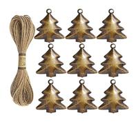 Zyntora Cloche De Noël 9 Pièces, Cloche Métallique Décor De Noël avec Corde De 1.98m, Suspension Festive Destinée À La Célébration des Fêtes Conçue pour Fête d'hiver Porte Fenêtre Maison