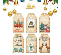 Zyntora Étiquettes de Noël,étiquettes de nom de Noël - 60 pièces décoration d'étiquette de décoration d'arbre de | Étiquettes de dessin animé de, rubans de pour arbre de