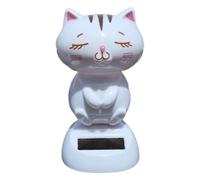 Zyntora Figurines pour Tableau de Bord - Chat Solaire Hochement De Tête Oscillant pour Voiture | Statuette Cartoon Cadeau Conduite Amis Road Trip Scooters Voiture Camion Bureau Anniversaire