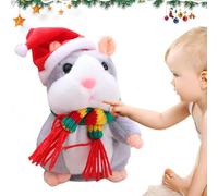 Zyntora Jouet répétitif | Enregistrement sonore de Hamster en Peluche Interactive, Animal de Compagnie électronique à tête de secoue Automatique avec Un Chapeau et écharou