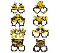 Zyntora Lunettes De Bonne Année | 8 Pièces D'Accessoires Festifs Pour Photobooth | Lunettes De Fête Pour Les Célébrations,Adolescents Adultes Dîner De Bureau Fêtes Nocturnes Et Réunions