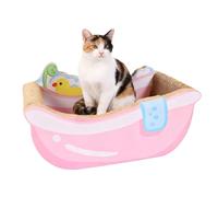 Zyntora Panier pour Chat,avec Planche À Gratter en Carton Ondulé,Panier Mignon pour Chat en Carton Ondulé | pour Animal De Compagnie Apaisant Sommeil Jeu Enrichissement Intérieur Décor Maison Salon