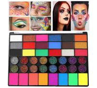 Zyntora Patte de Maquillage Visage,Patte de 42 Couurs Fluorescentes pour Halloween | Peinture Pour Visage Et Corps Pour Adultes Femmes Fils Scène Performance Cosplay Fête Théâtre Et